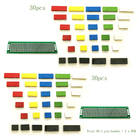 62pcs Colored 2.54mm Single Row Straight Pin Header Female Socket PCB Board Connectors