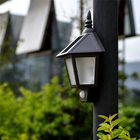Motion Sensor Solar Power Outdoor Flame Flickering Wall Mount LED Light for Garden Landscape Security Lighting Lamp
